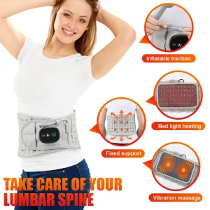 Lumbar Traction Device Red Light Heating Vibration Massage